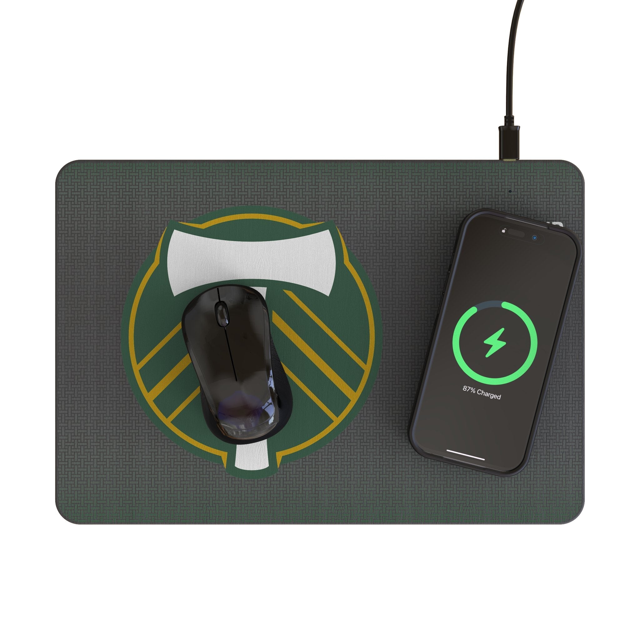 Portland Timbers Linen 15-Watt Wireless Charger and Mouse Pad 2