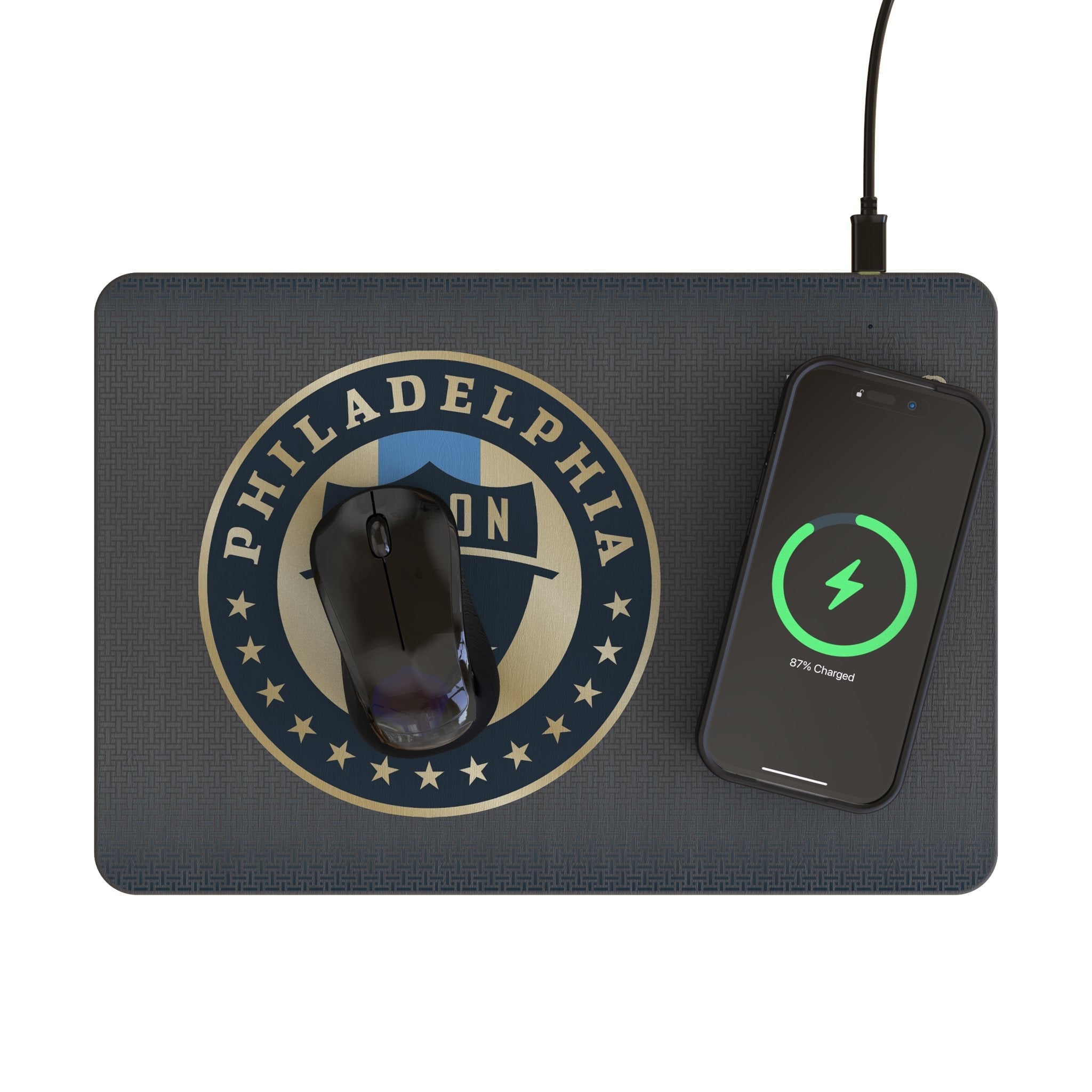 Philadelphia Union Linen 15-Watt Wireless Charger and Mouse Pad 2