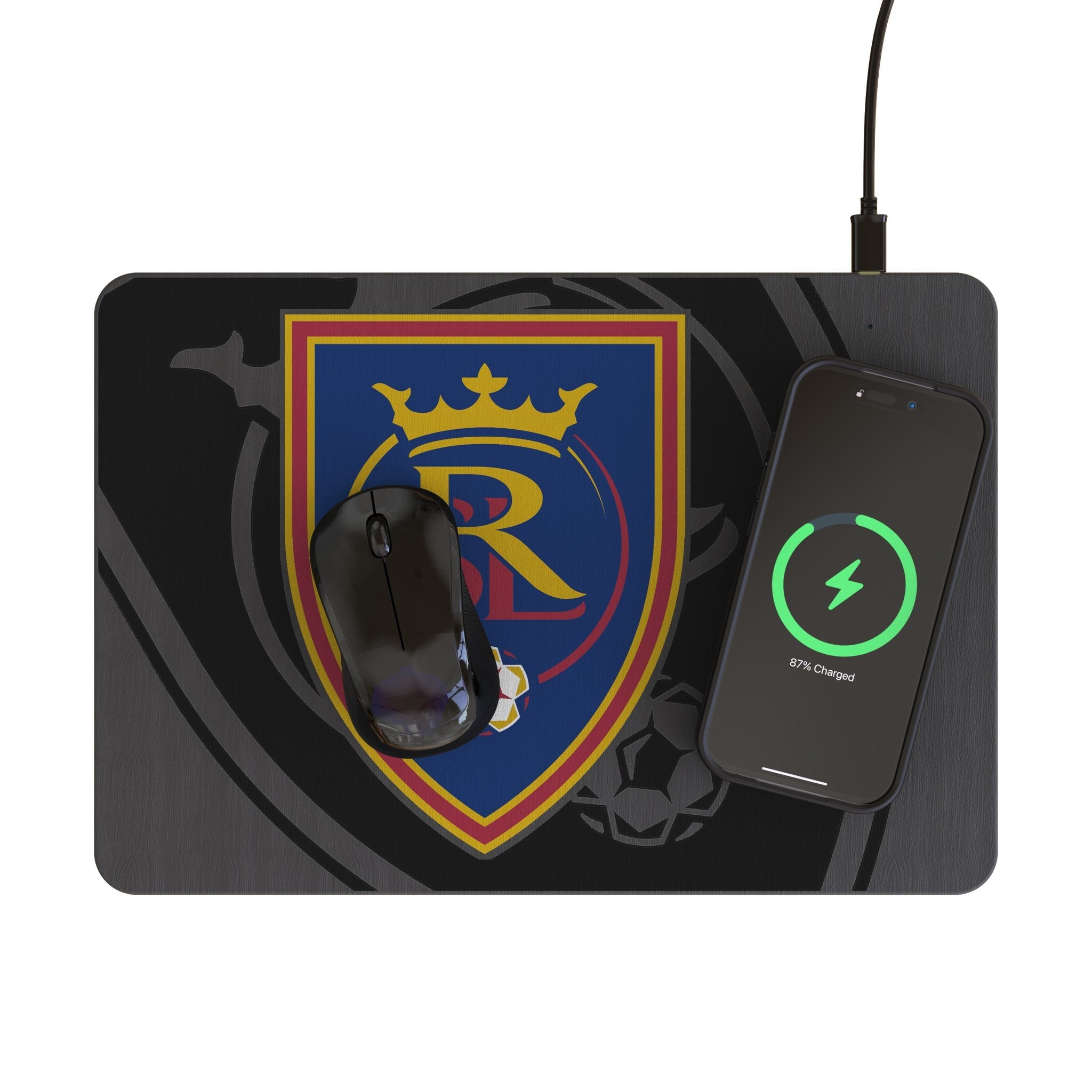 Real Salt Lake Personalized Tilt 15-Watt Wireless Charger and Mouse Pad