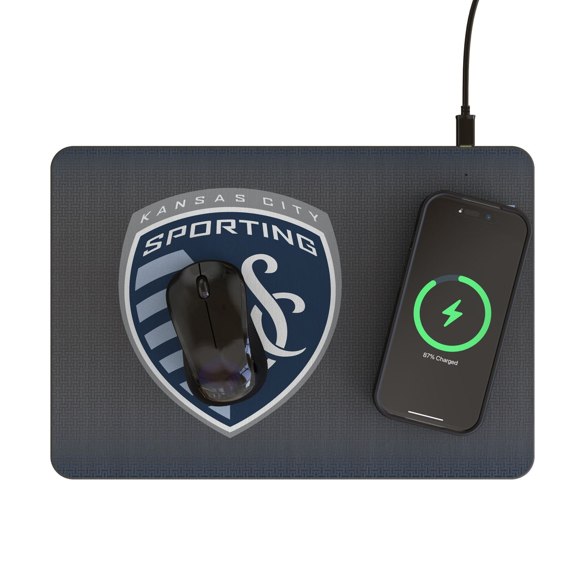 Sporting Kansas City Linen 15-Watt Wireless Charger and Mouse Pad 2