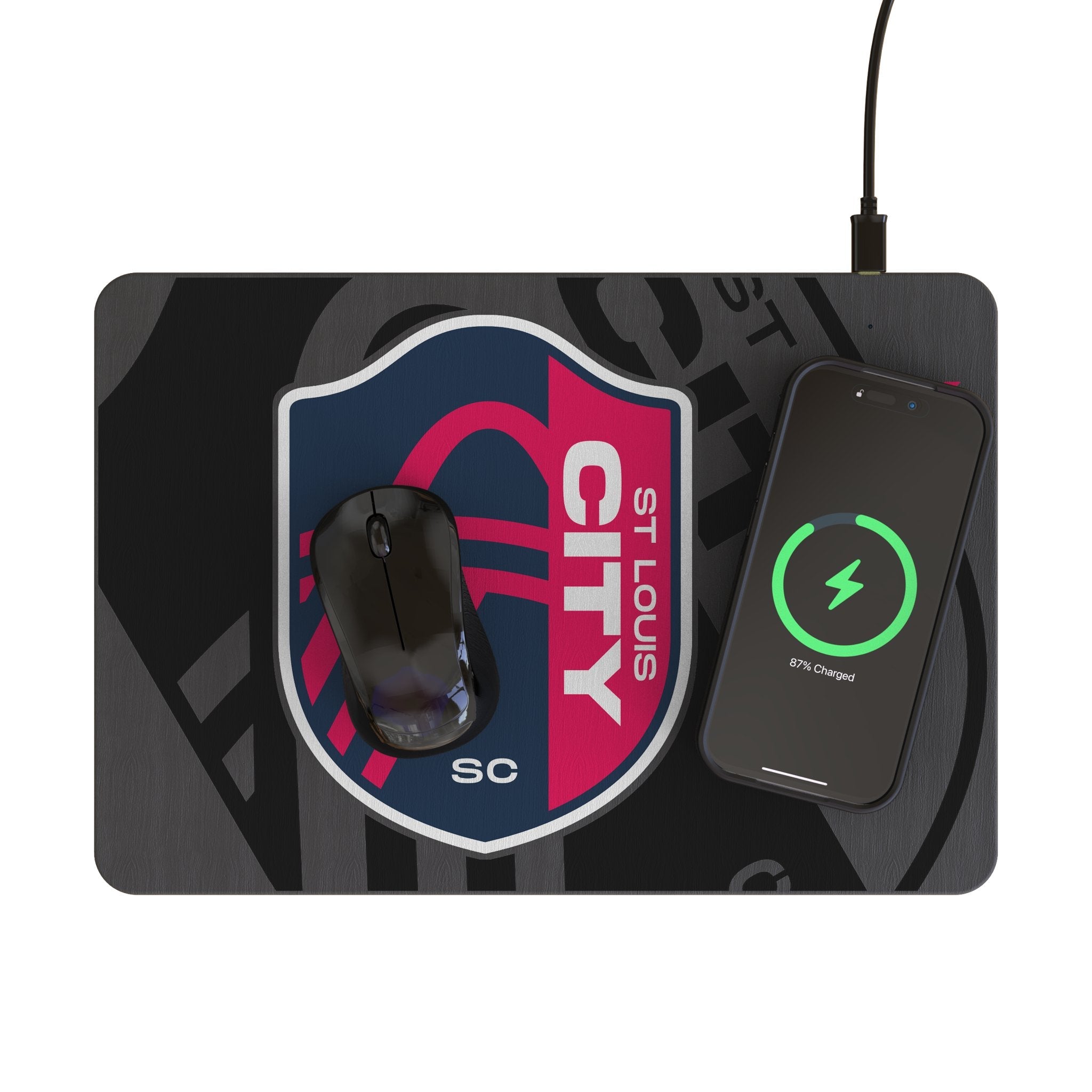 St. Louis CITY SC Monocolor Tilt 15-Watt Wireless Charger and Mouse Pad