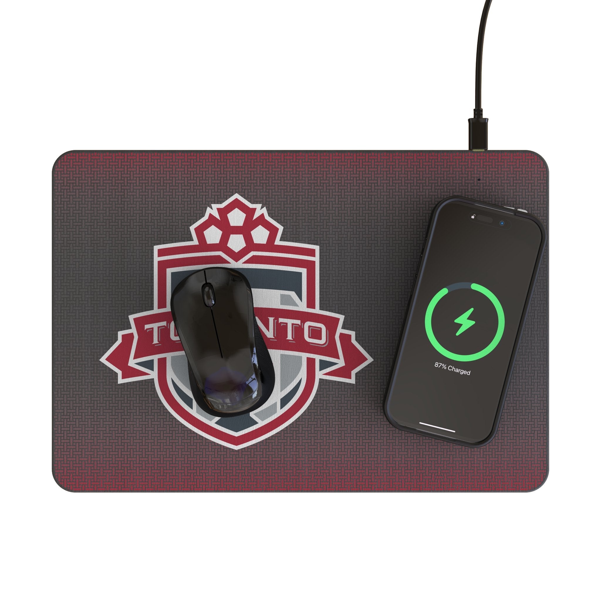 Toronto FC Linen 15-Watt Wireless Charger and Mouse Pad