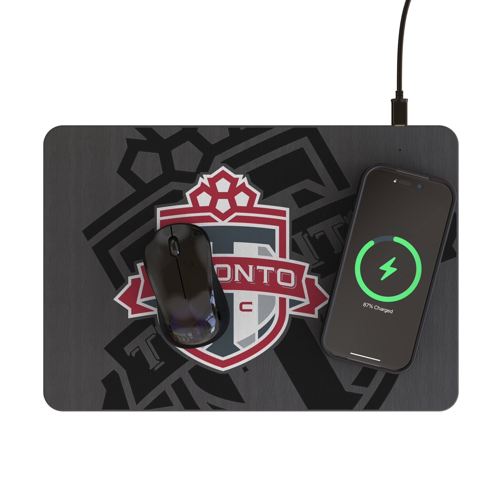 Toronto FC Personalized Tilt 15-Watt Wireless Charger and Mouse Pad