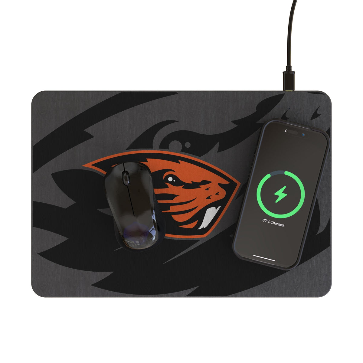 Oregon State University Beavers Monocolor Tilt 15-Watt Wireless Charger and Mouse Pad