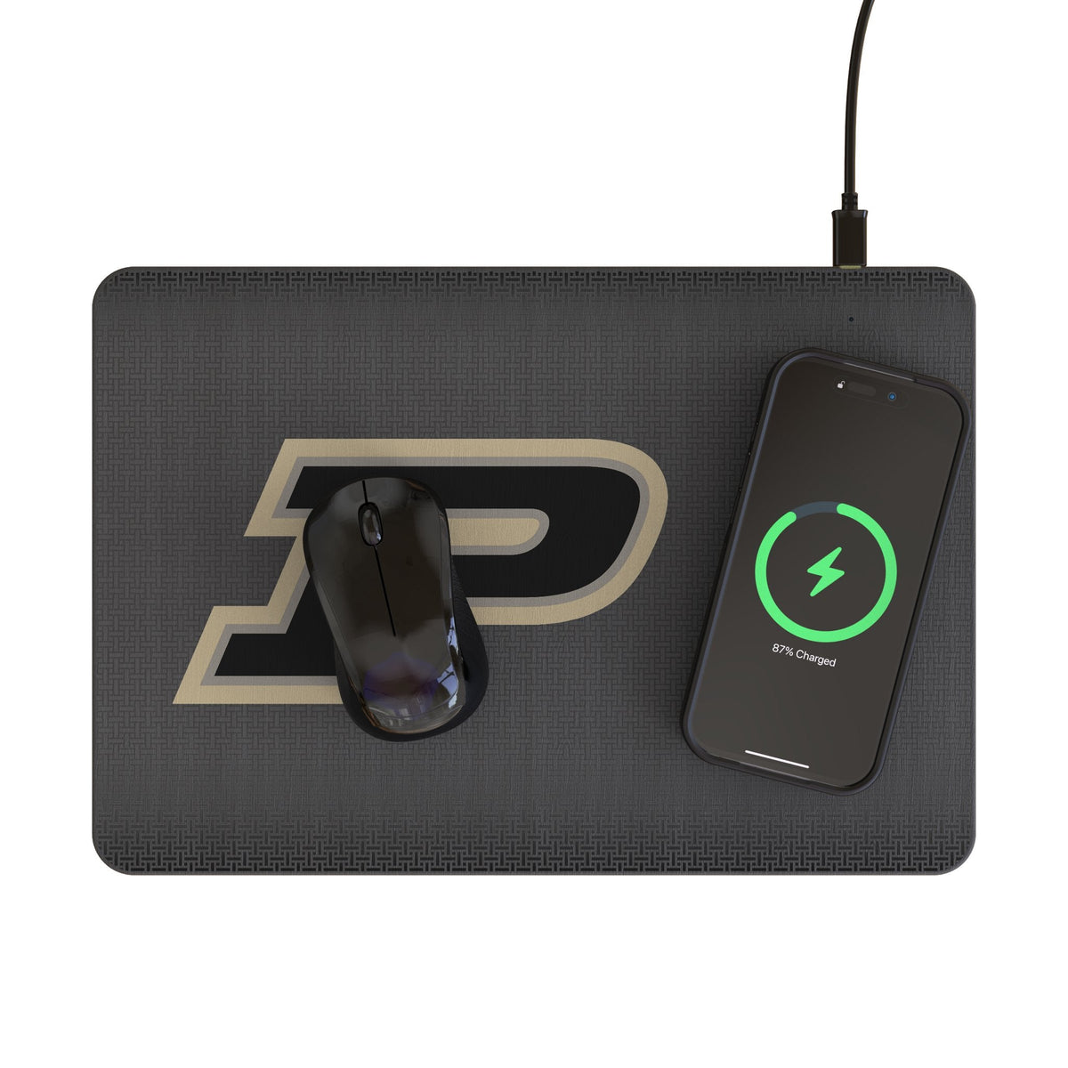 Purdue University Boilermakers Linen 15-Watt Wireless Charger and Mouse Pad 2