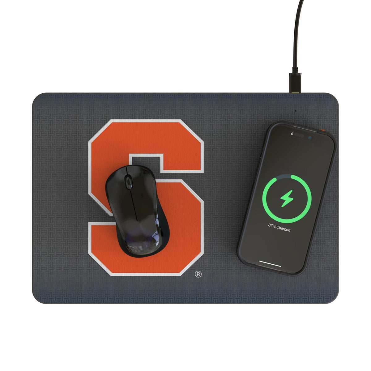 Syracuse University Orange Linen 15-Watt Wireless Charger and Mouse Pad 2