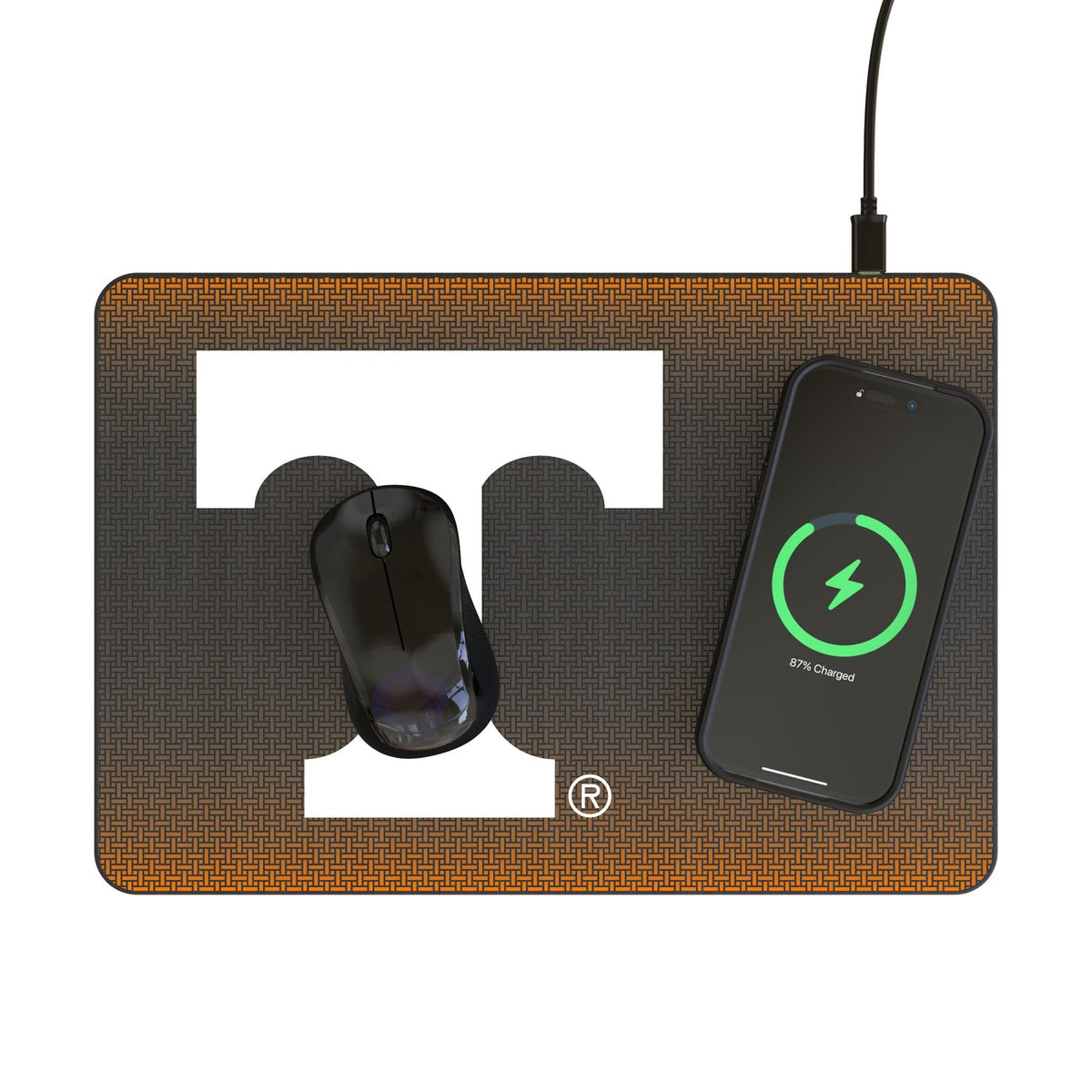 University of Tennessee Volunteers Linen 15-Watt Wireless Charger and Mouse Pad
