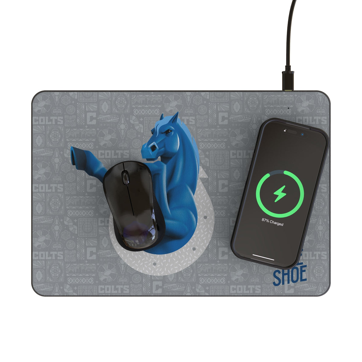 Indianapolis Colts 2024 Edition 15-Watt Wireless Charger and Mouse Pad 2