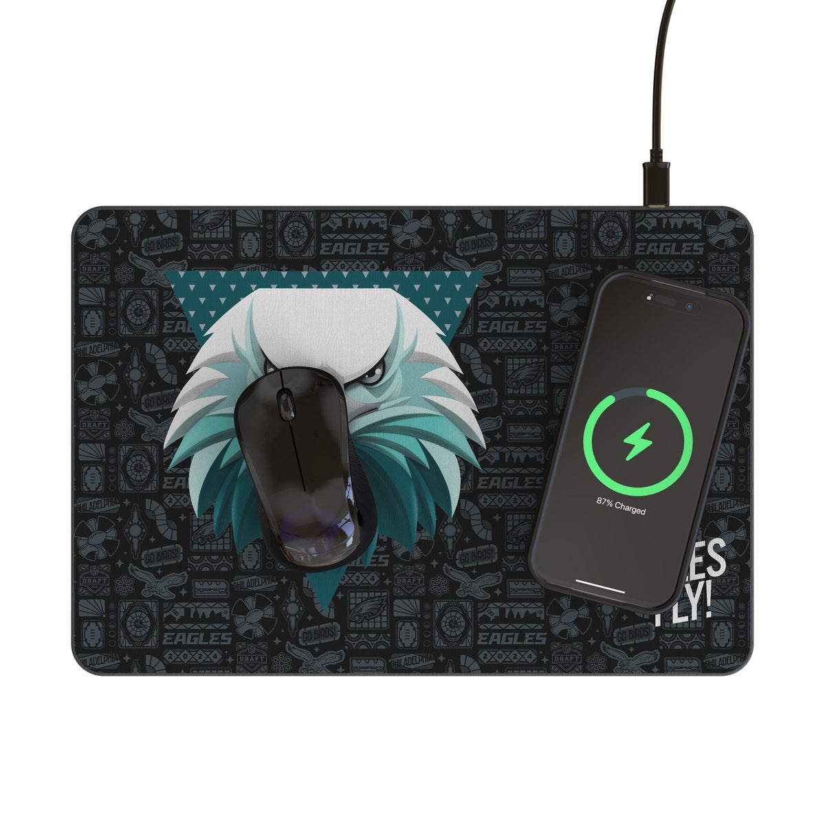 Philadelphia Eagles 2024 Edition 15-Watt Wireless Charger and Mouse Pad 2