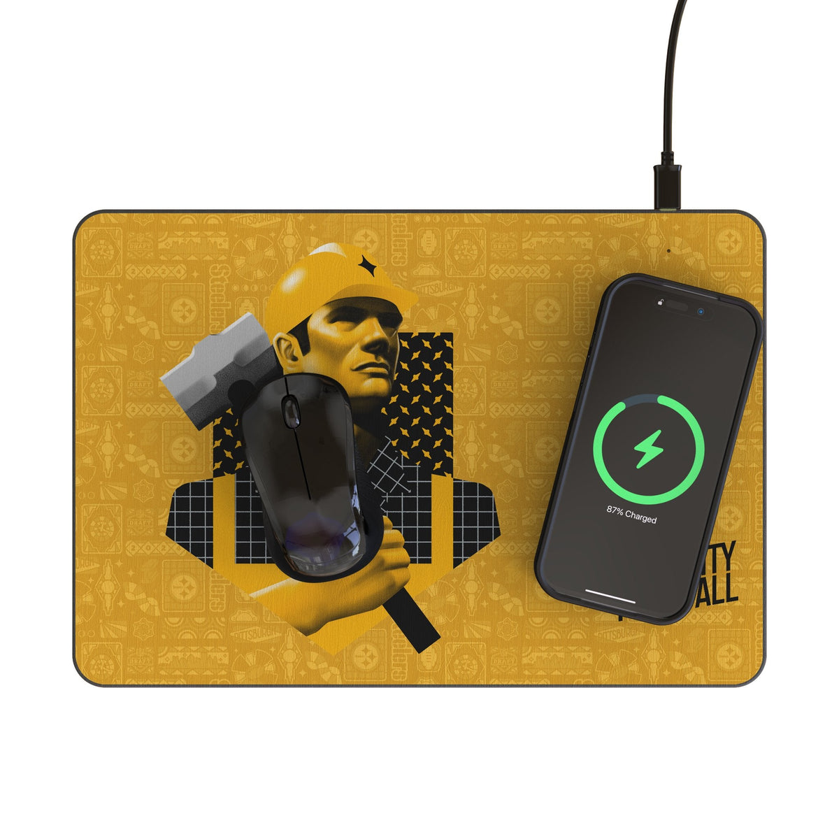 Pittsburgh Steelers 2024 Edition 15-Watt Wireless Charger and Mouse Pad 2