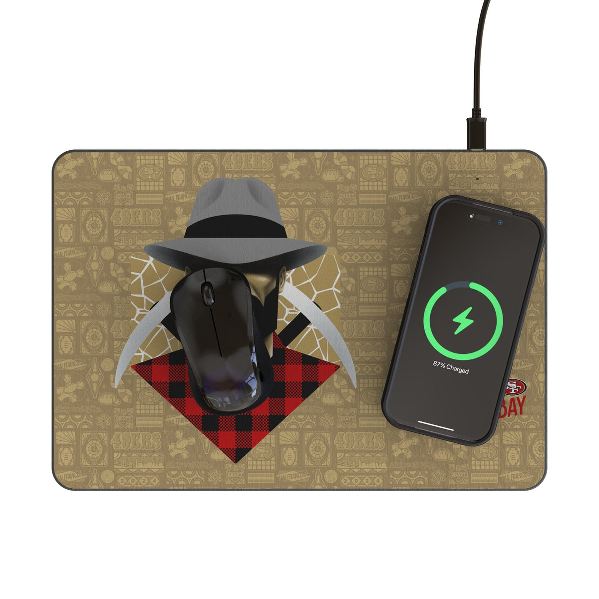 San Francisco 49ers 2024 Edition 15-Watt Wireless Charger and Mouse Pad 2