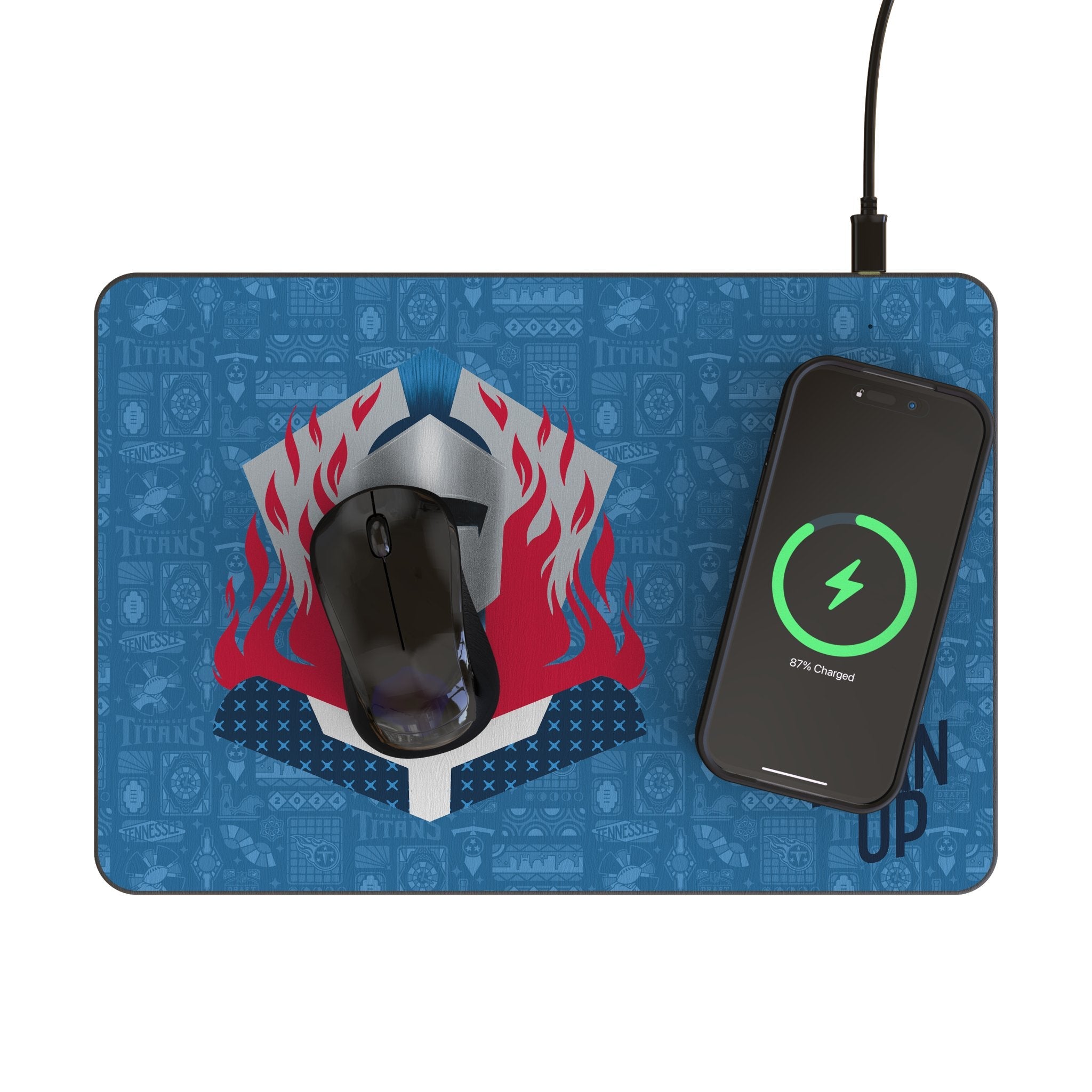 Tennessee Titans 2024 Edition 15-Watt Wireless Charger and Mouse Pad 2