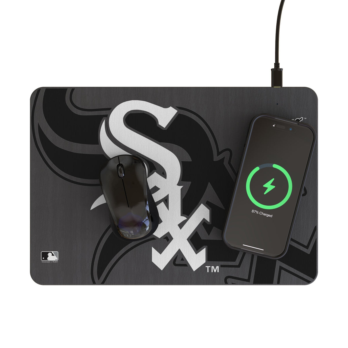 Chicago White Sox Monocolor Tilt 15-Watt Wireless Charger and Mouse Pad 2