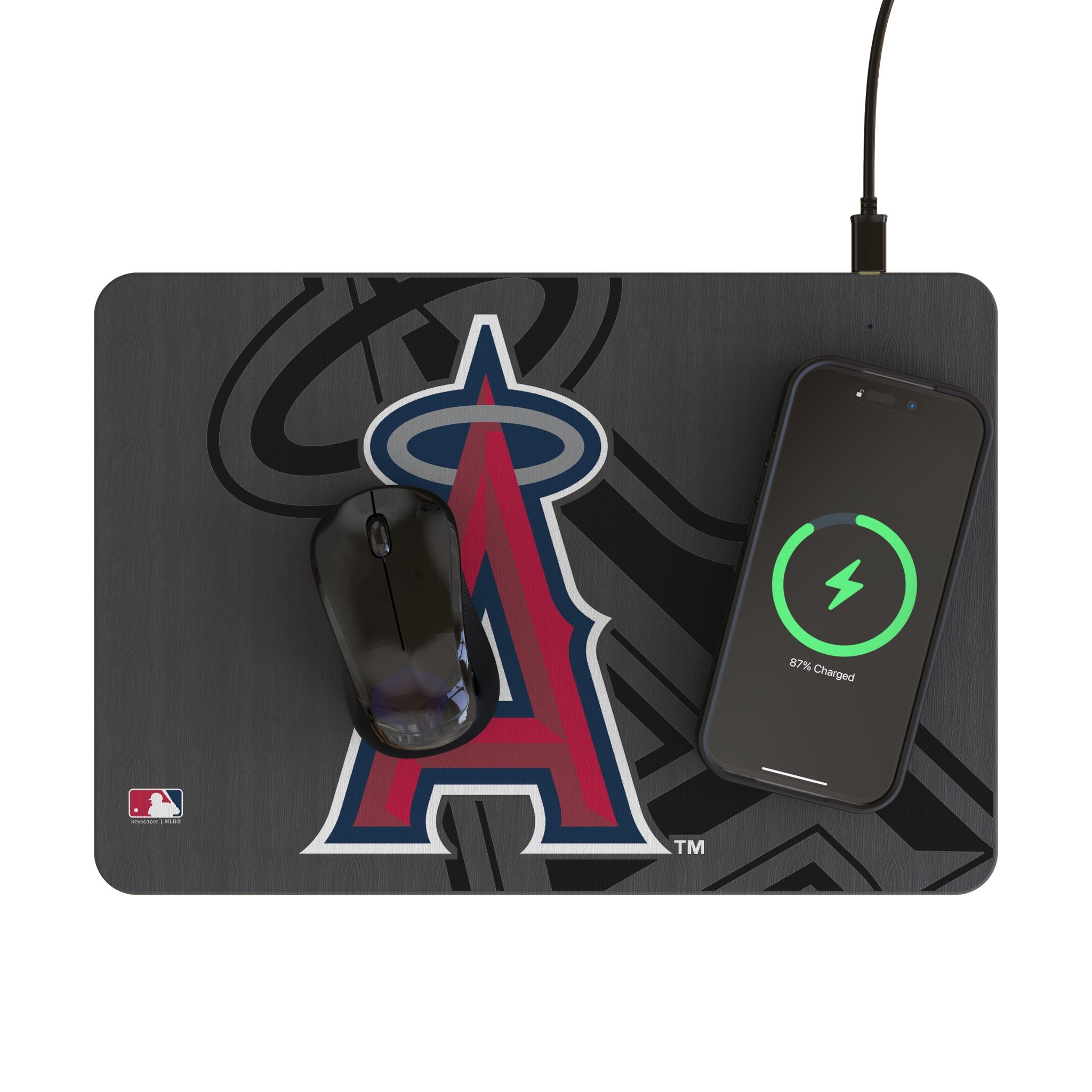Los Angeles Angels Monocolor Tilt 15-Watt Wireless Charger and Mouse Pad 2