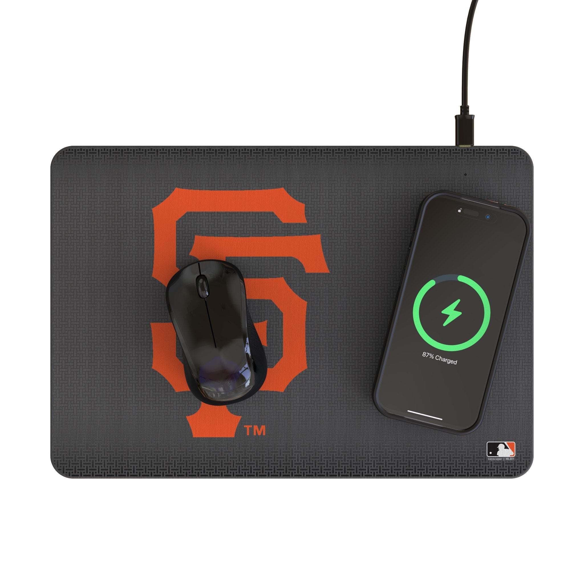 San Francisco Giants Linen 15-Watt Wireless Charger and Mouse Pad