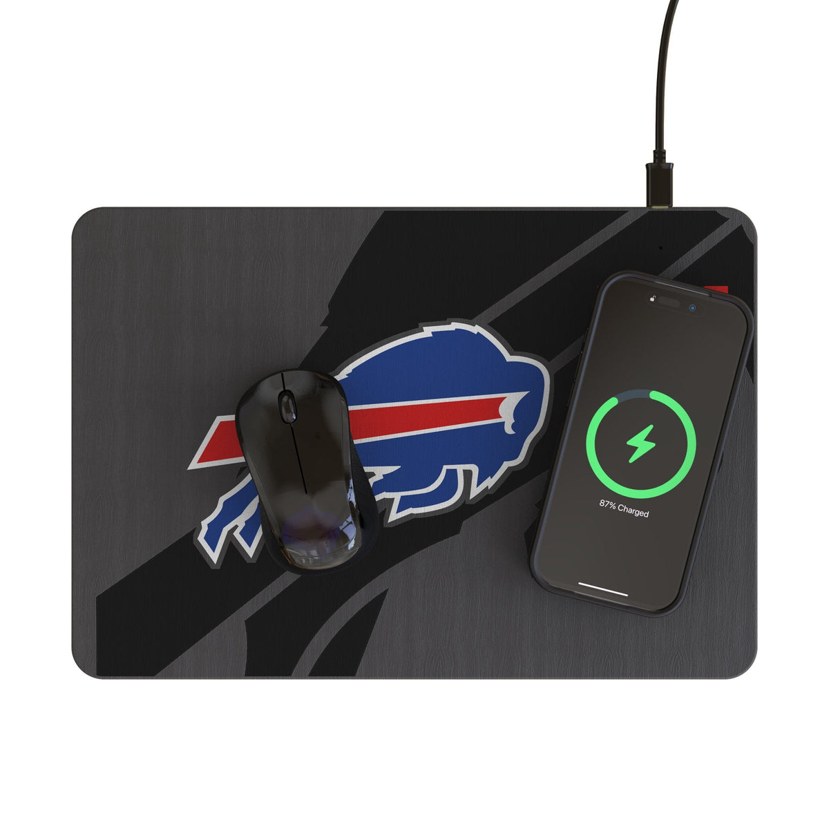 Buffalo Bills Monocolor Tilt 15-Watt Wireless Charger and Mouse Pad