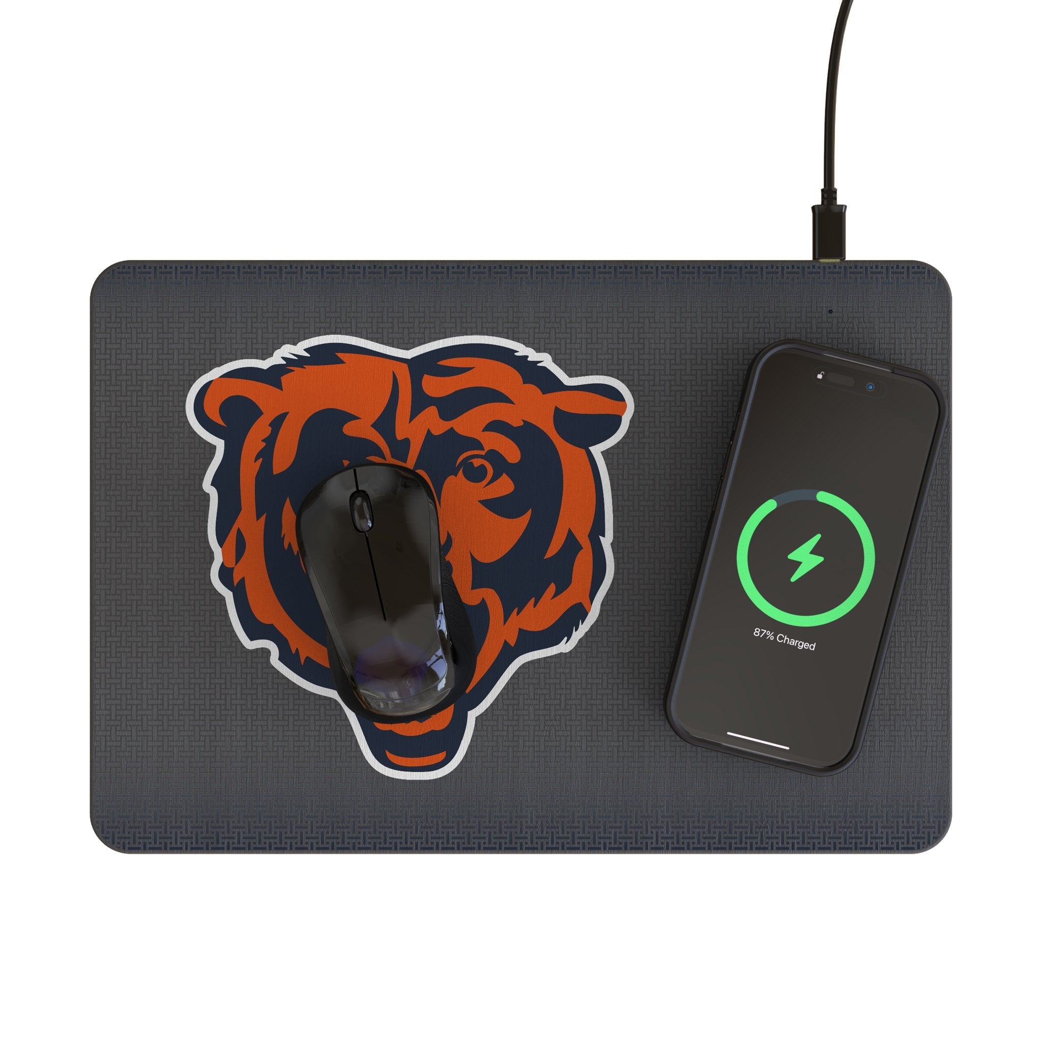 Chicago Bears Linen 15-Watt Wireless Charger and Mouse Pad 2