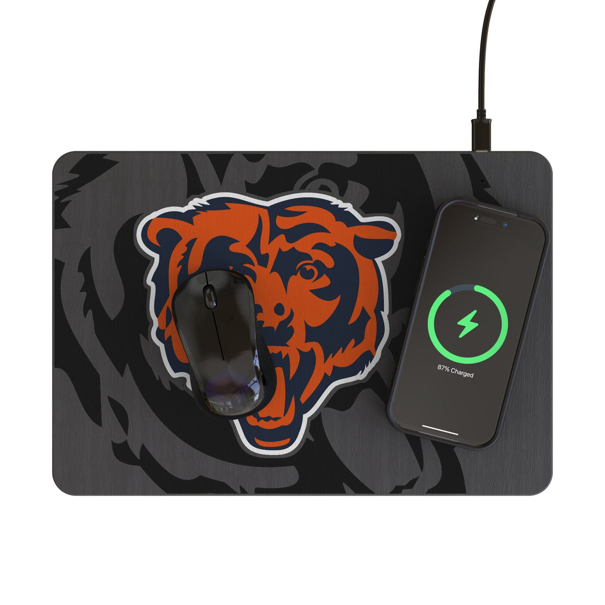 Chicago Bears Monocolor Tilt 15-Watt Wireless Charger and Mouse Pad 2