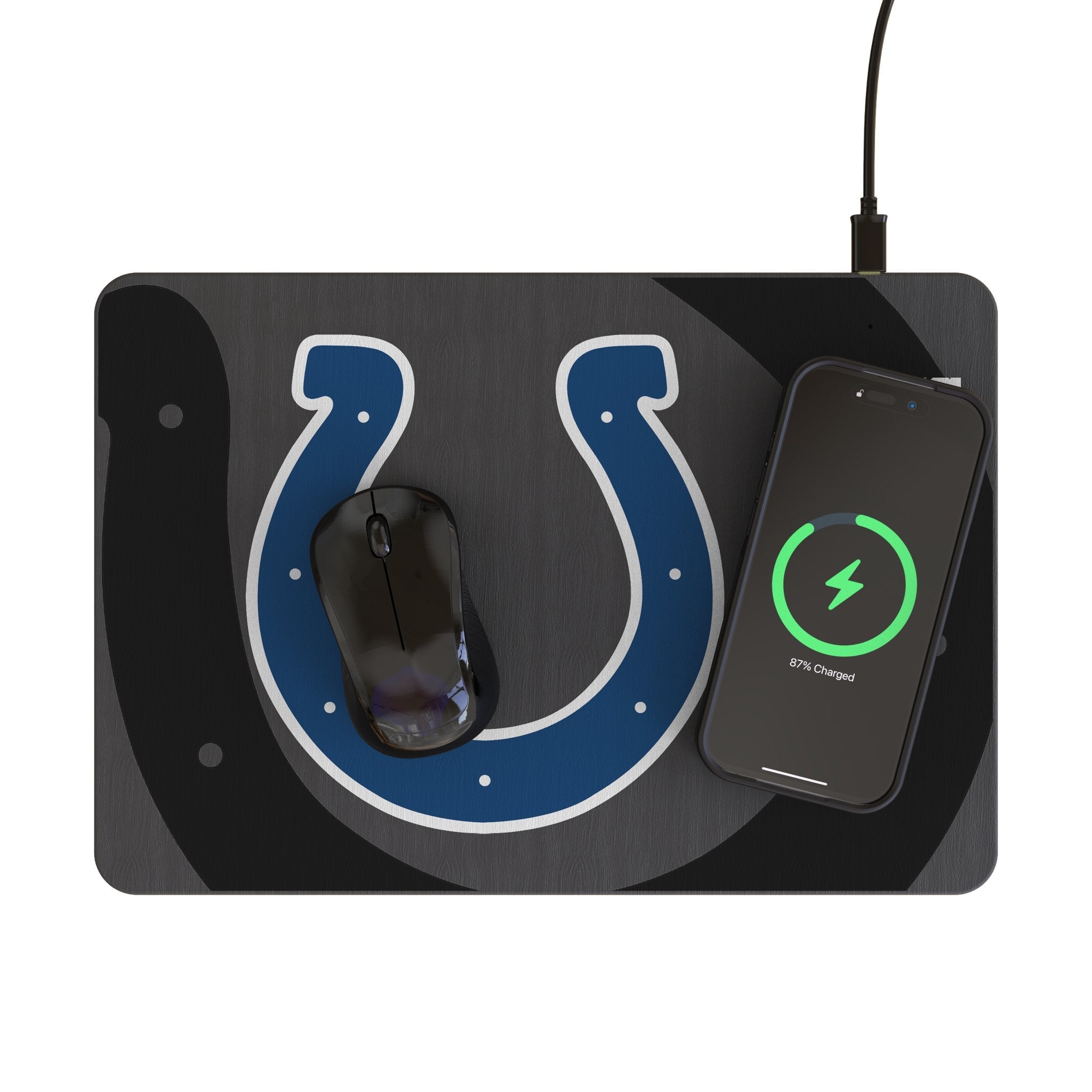 Indianapolis Colts Monocolor Tilt 15-Watt Wireless Charger and Mouse Pad 2