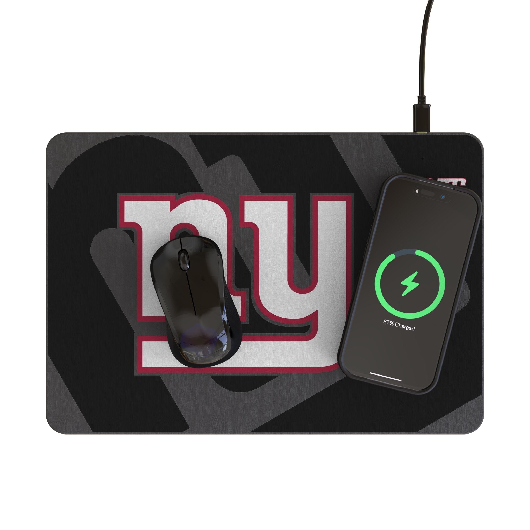New York Giants Monocolor Tilt 15-Watt Wireless Charger and Mouse Pad 2