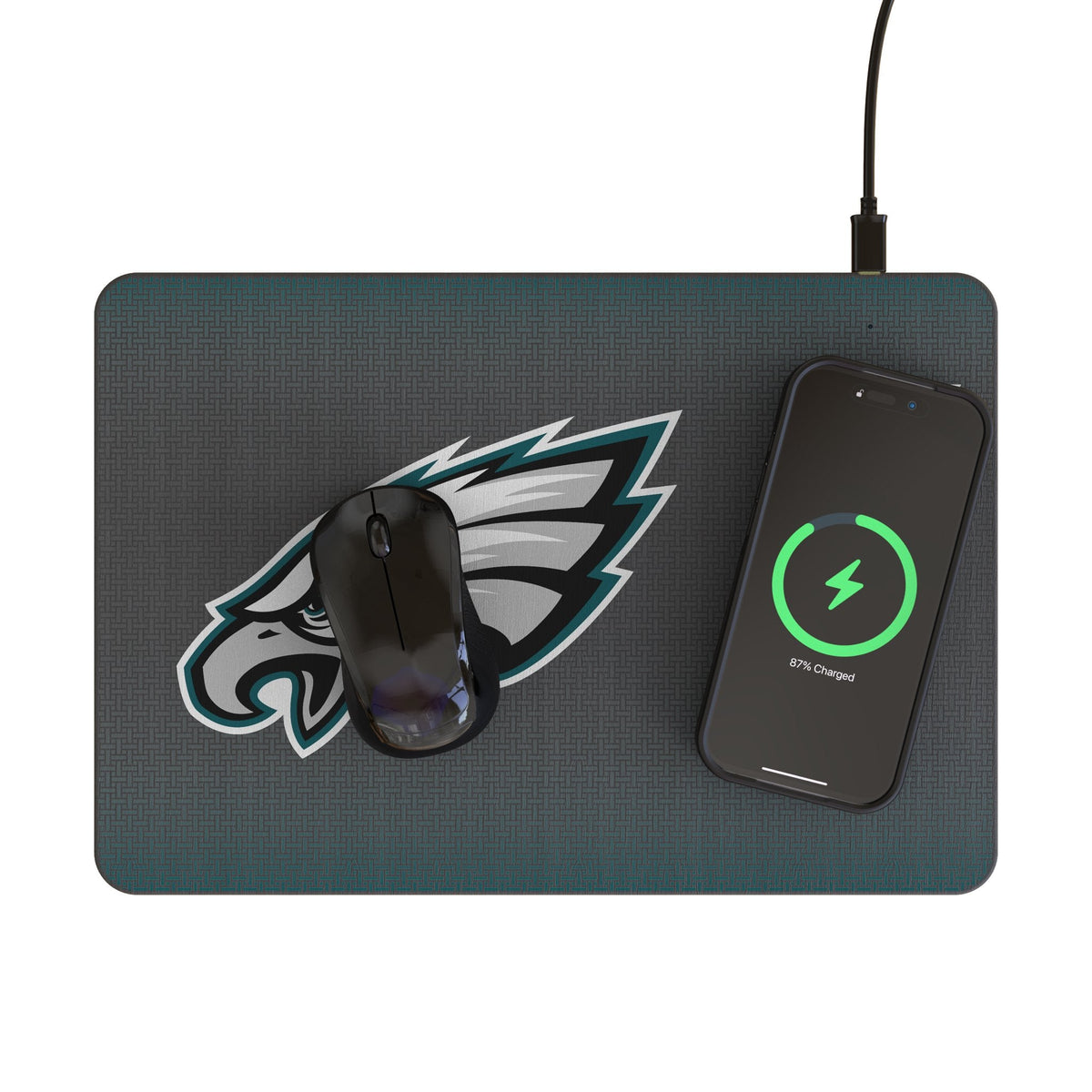 Philadelphia Eagles Linen 15-Watt Wireless Charger and Mouse Pad 2