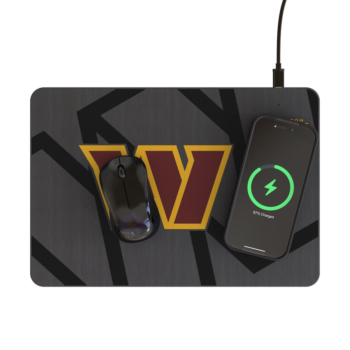 Washington Commanders Monocolor Tilt 15-Watt Wireless Charger and Mouse Pad 2