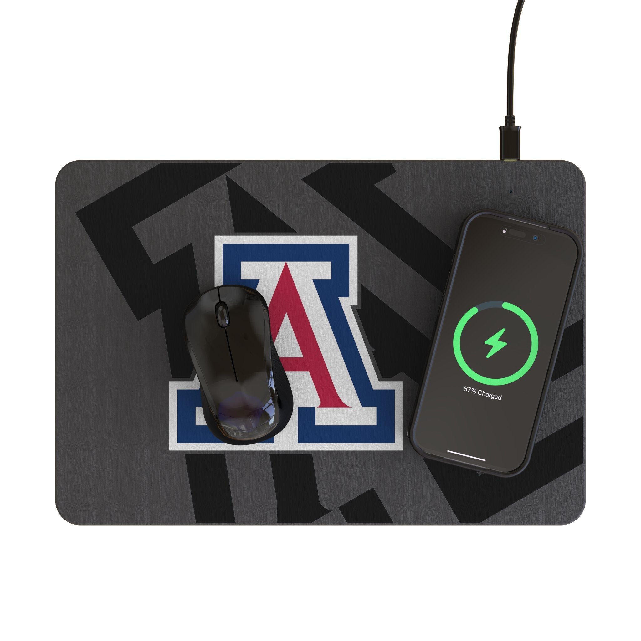University of Arizona Wildcats Monocolor Tilt 15-Watt Wireless Charger and Mouse Pad