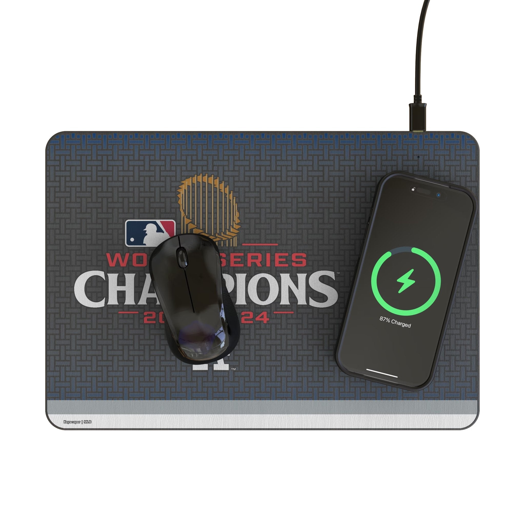LA Dodgers 2024 MLB World Series 15-Watt Wireless Charger and Mouse Pad