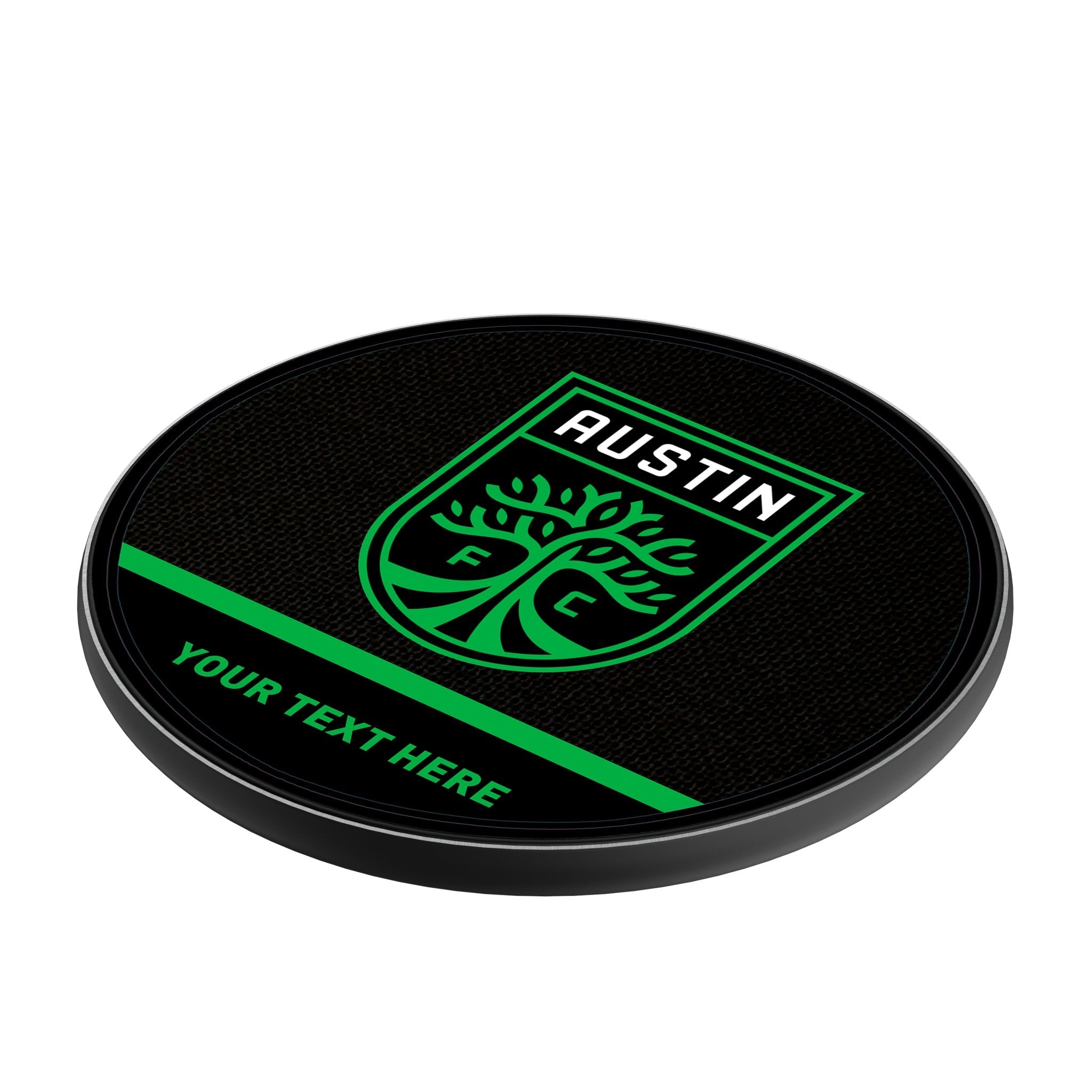 Austin FC Personalized Endzone Solid 15-Watt Wireless Charger