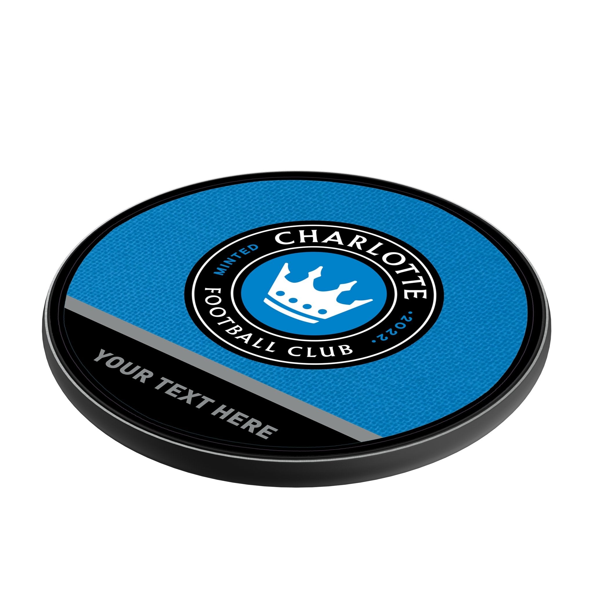 Charlotte FC Personalized Endzone Solid 15-Watt Wireless Charger 2