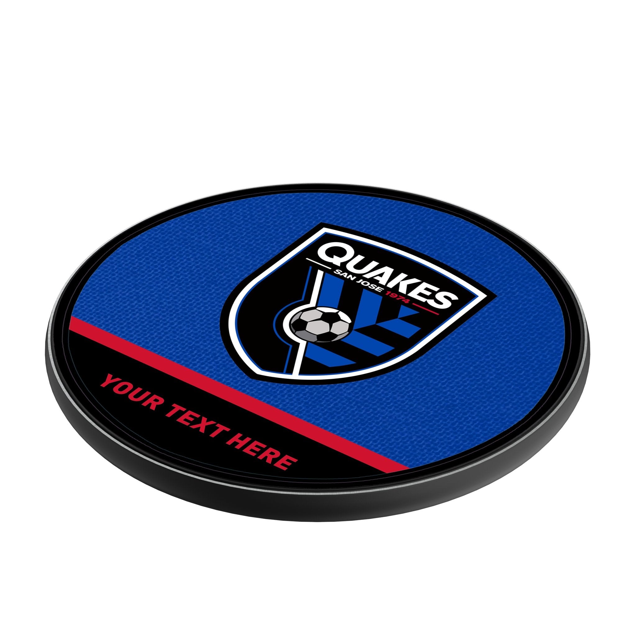 San Jose Earthquakes Personalized Endzone Solid 15-Watt Wireless Charger