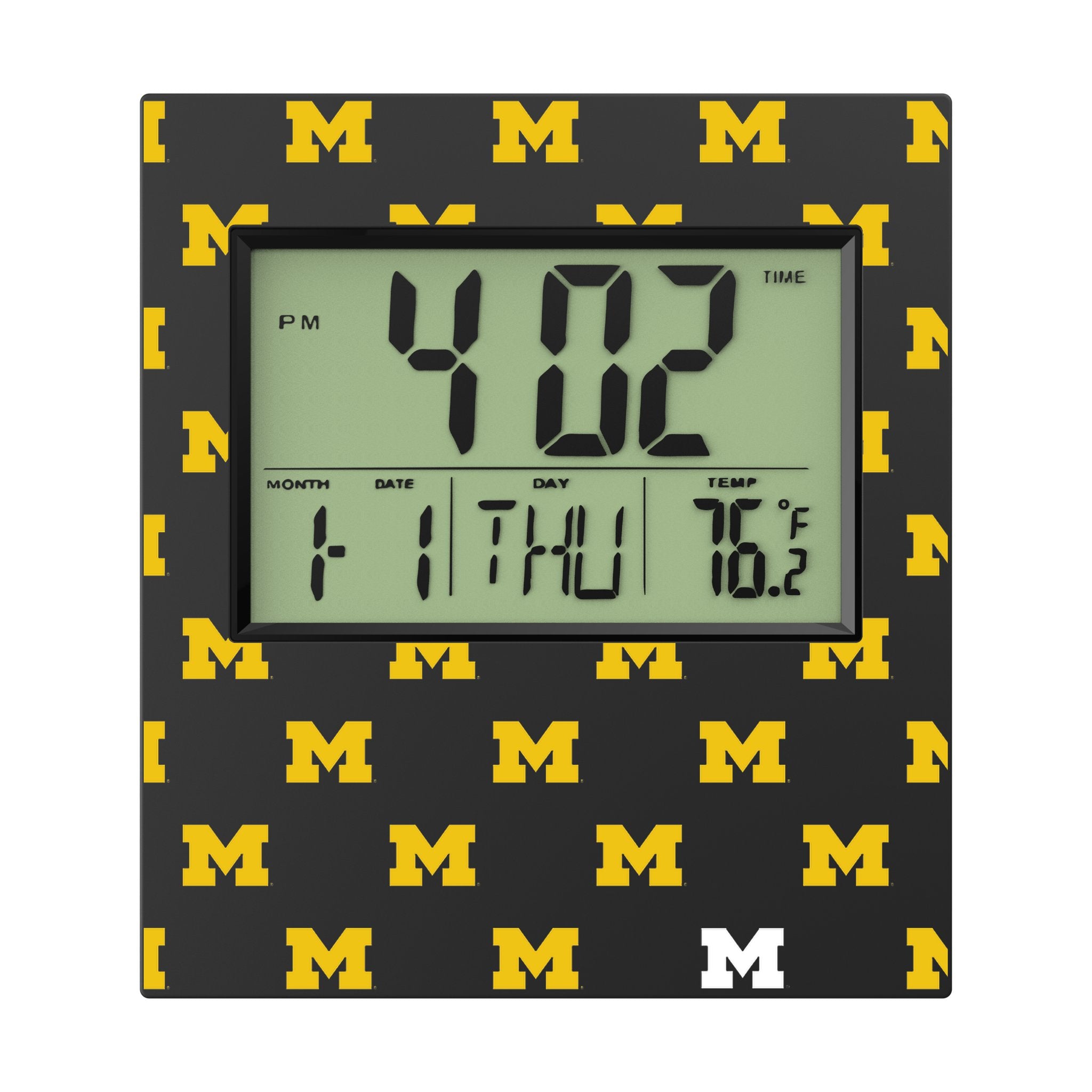 University of Michigan Wolverines Fashion Pattern Wall Clock