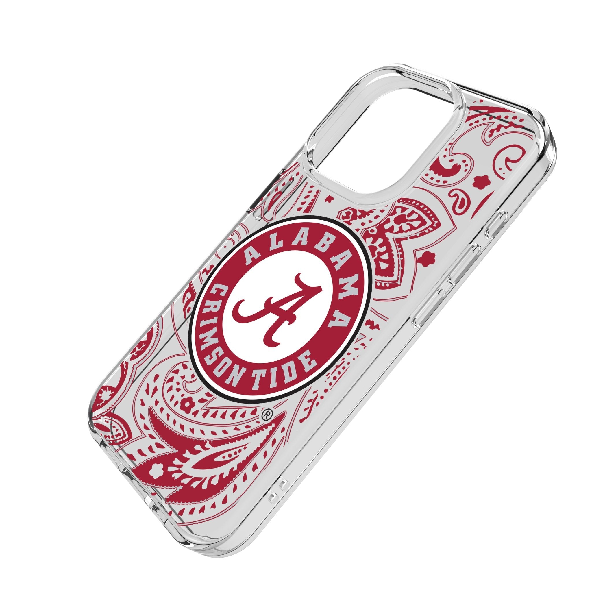 University of Alabama Crimson Tide Paisley Clear Phone Case for Apple iPhone 2
