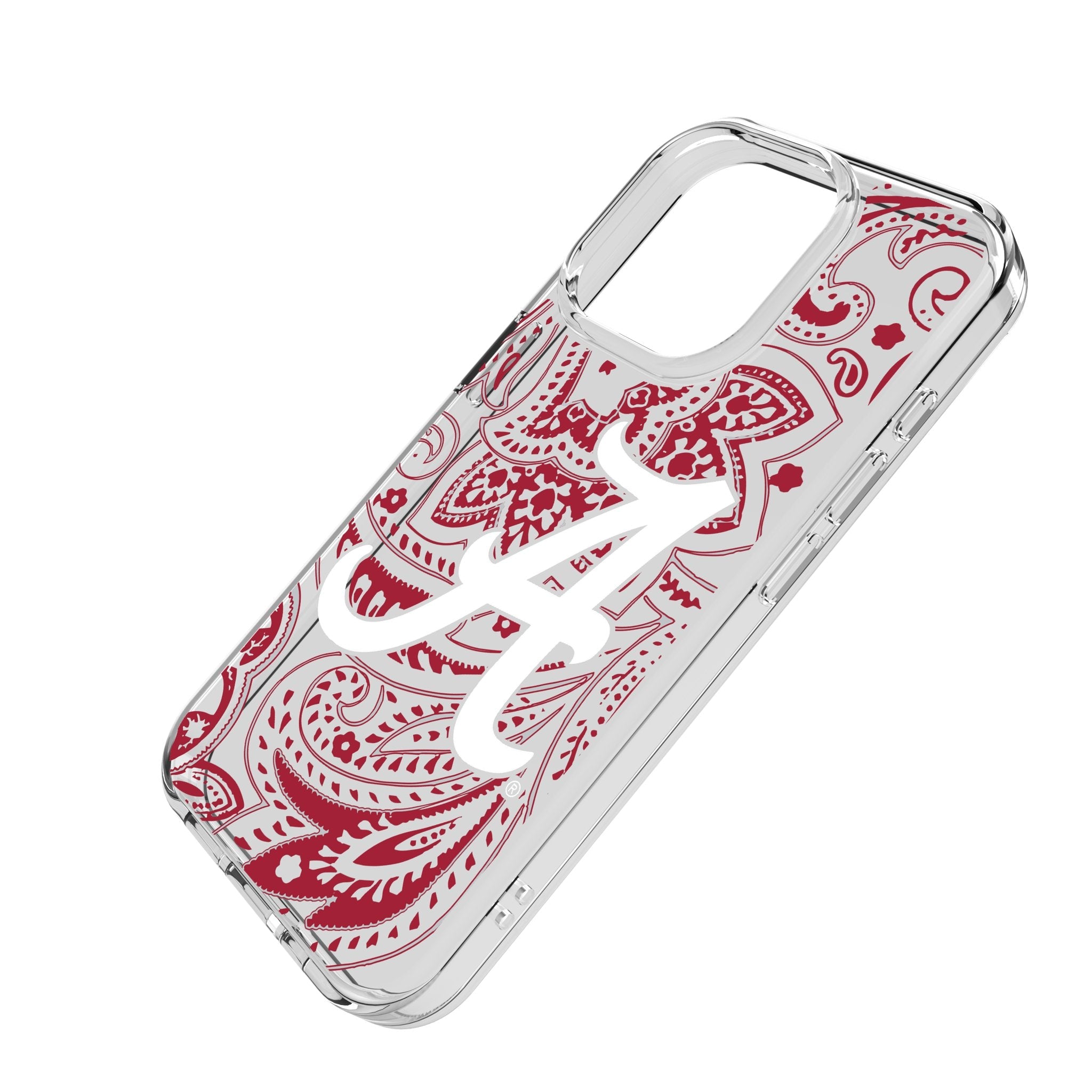 University of Alabama Crimson Tide Script A Paisley Clear Phone Case for Apple iPhone
