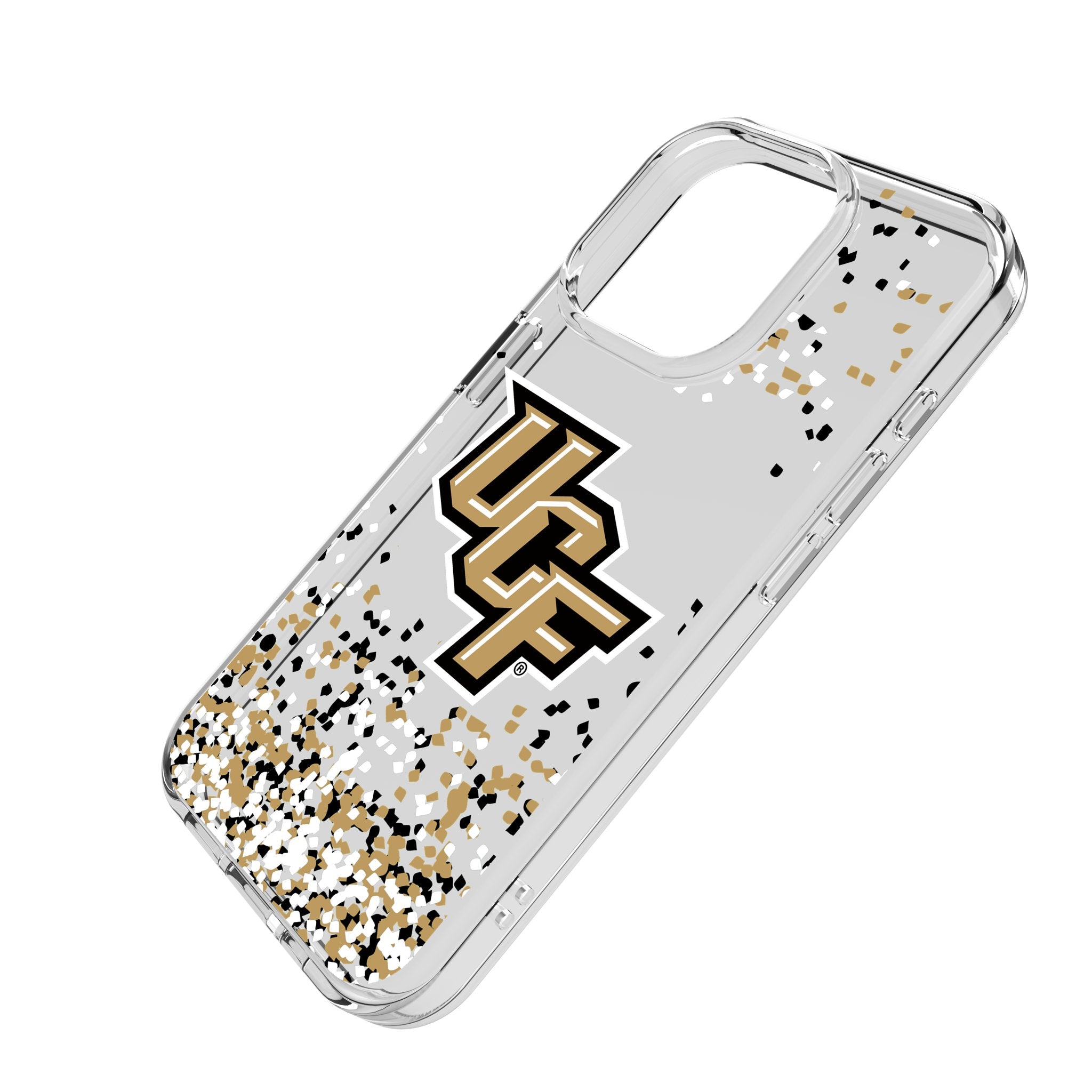 University of Central Florida Golden Knights Confetti Clear Phone Case for Apple iPhone 2