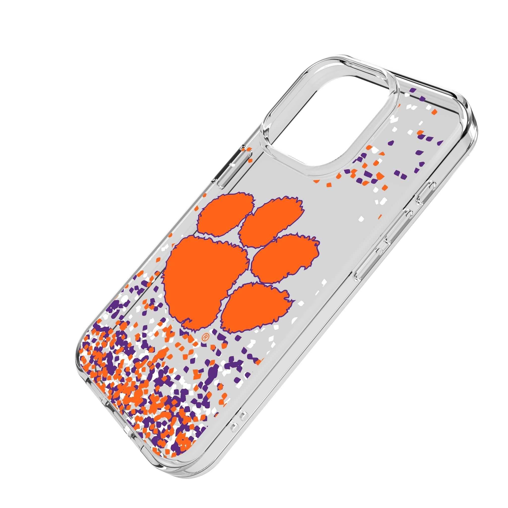 Clemson University Tigers Confetti Clear Phone Case for Apple iPhone 2