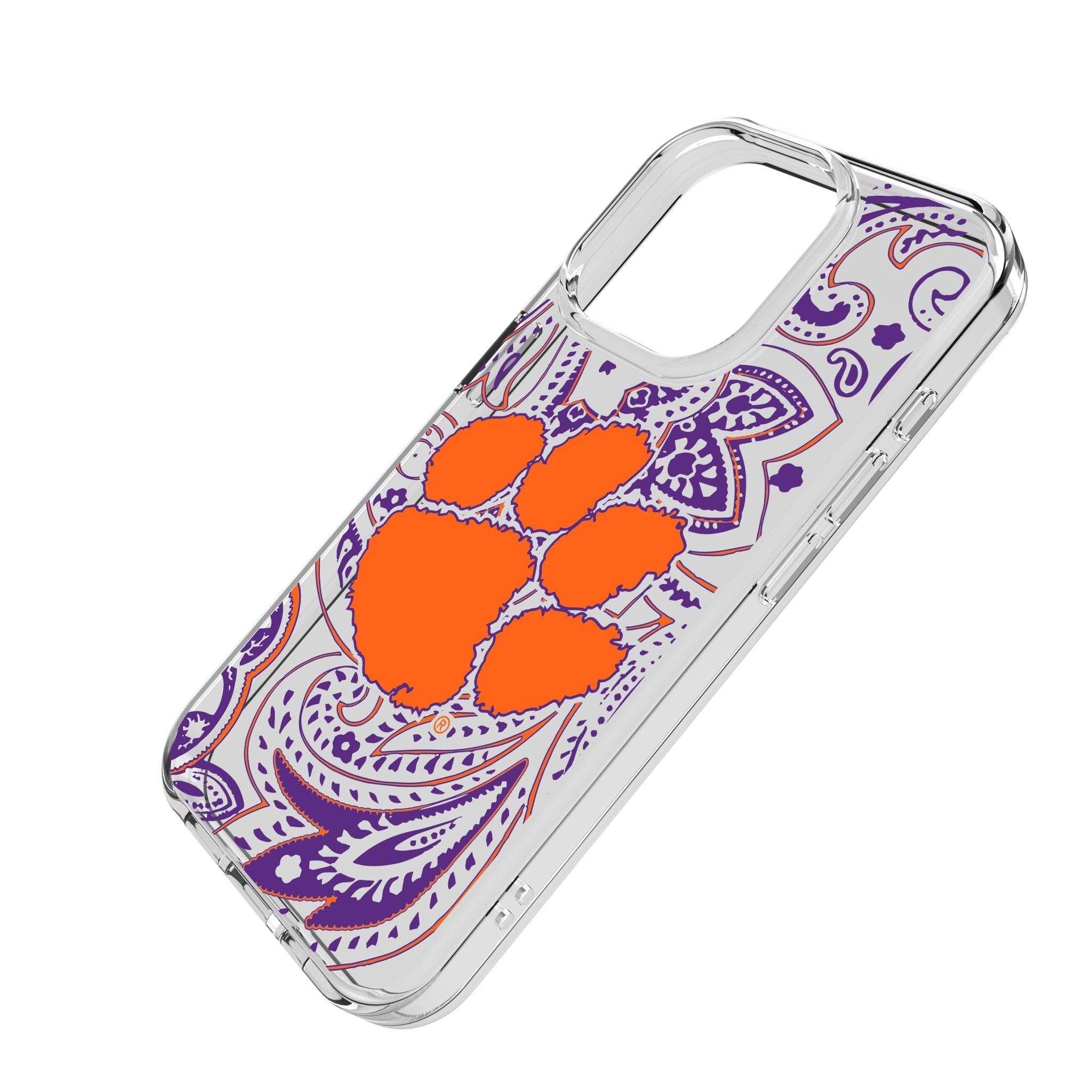 Clemson University Tigers Paisley Clear Phone Case for Apple iPhone 2