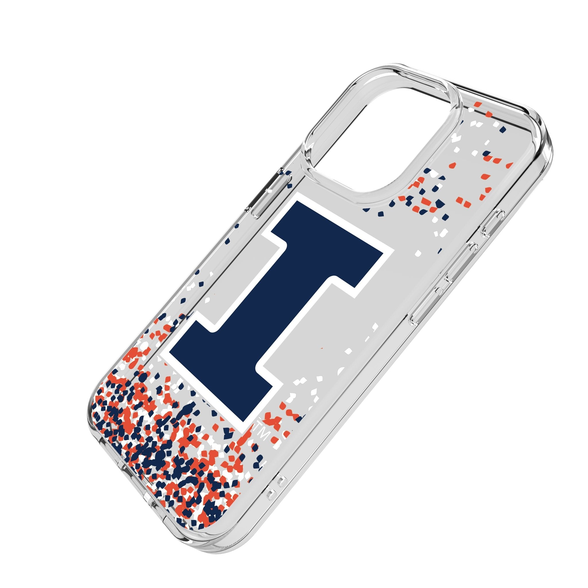 University of Illinois Fighting Illini Confetti Clear Phone Case for Apple iPhone