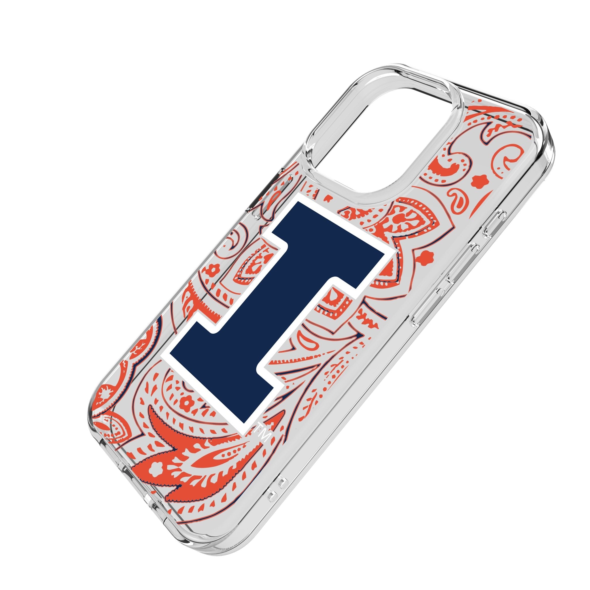 University of Illinois Fighting Illini Paisley Clear Phone Case for Apple iPhone 2