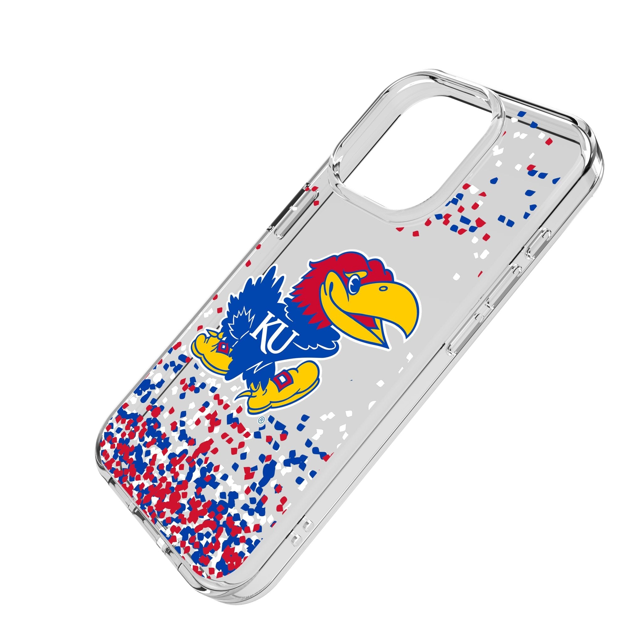 University of Kansas Jayhawks Confetti Clear Phone Case for Apple iPhone 2