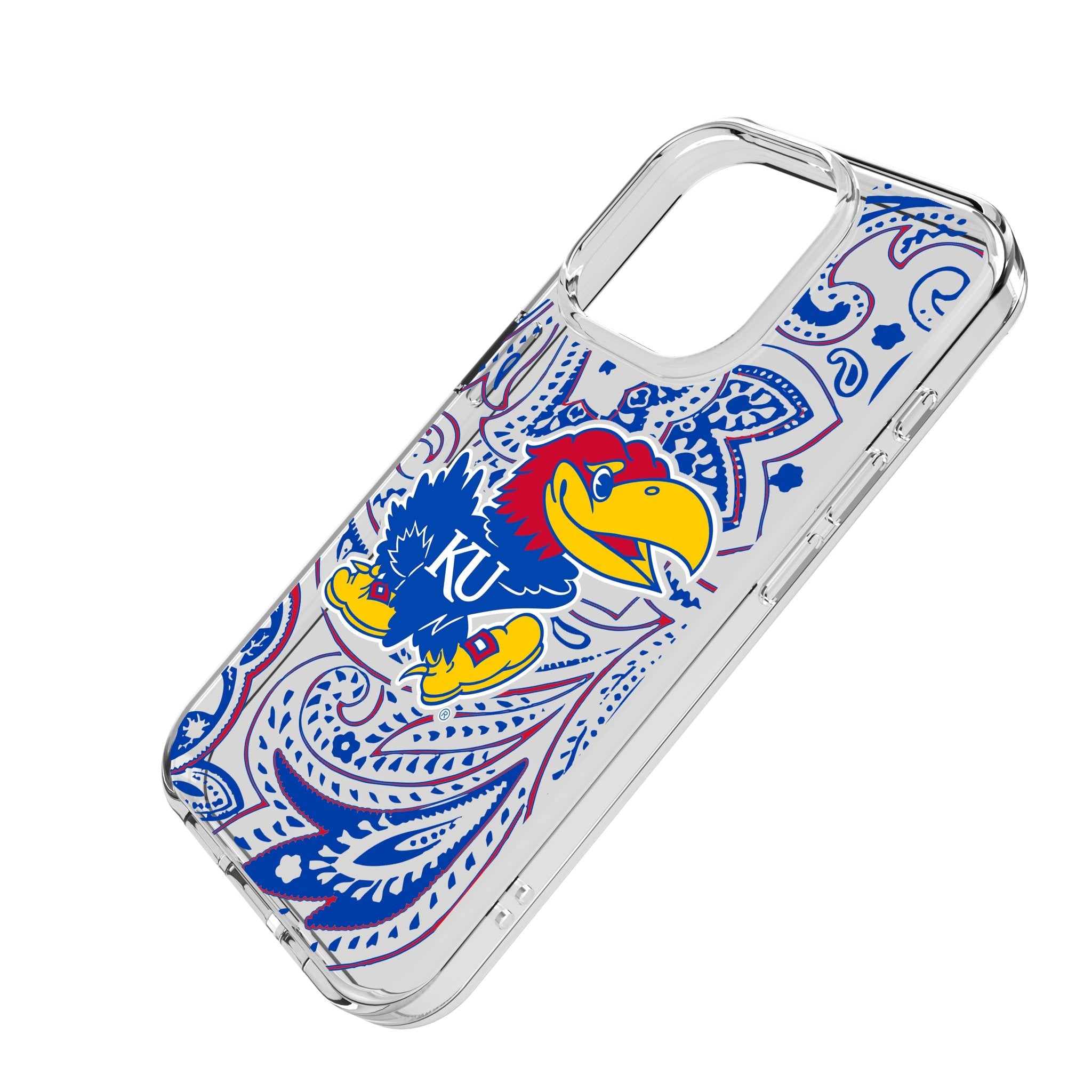 University of Kansas Jayhawks Paisley Clear Phone Case for Apple iPhone