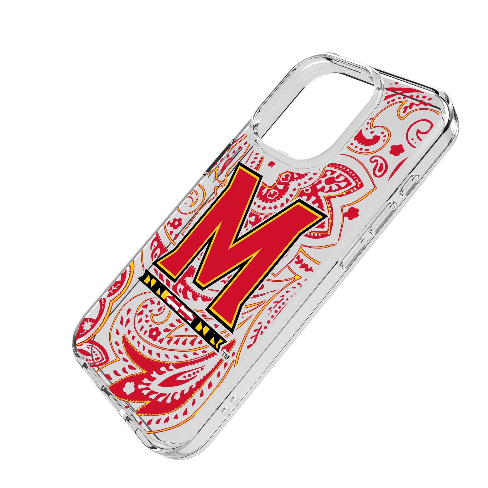 University of Maryland Terrapins Paisley Clear Phone Case for Apple iPhone 2