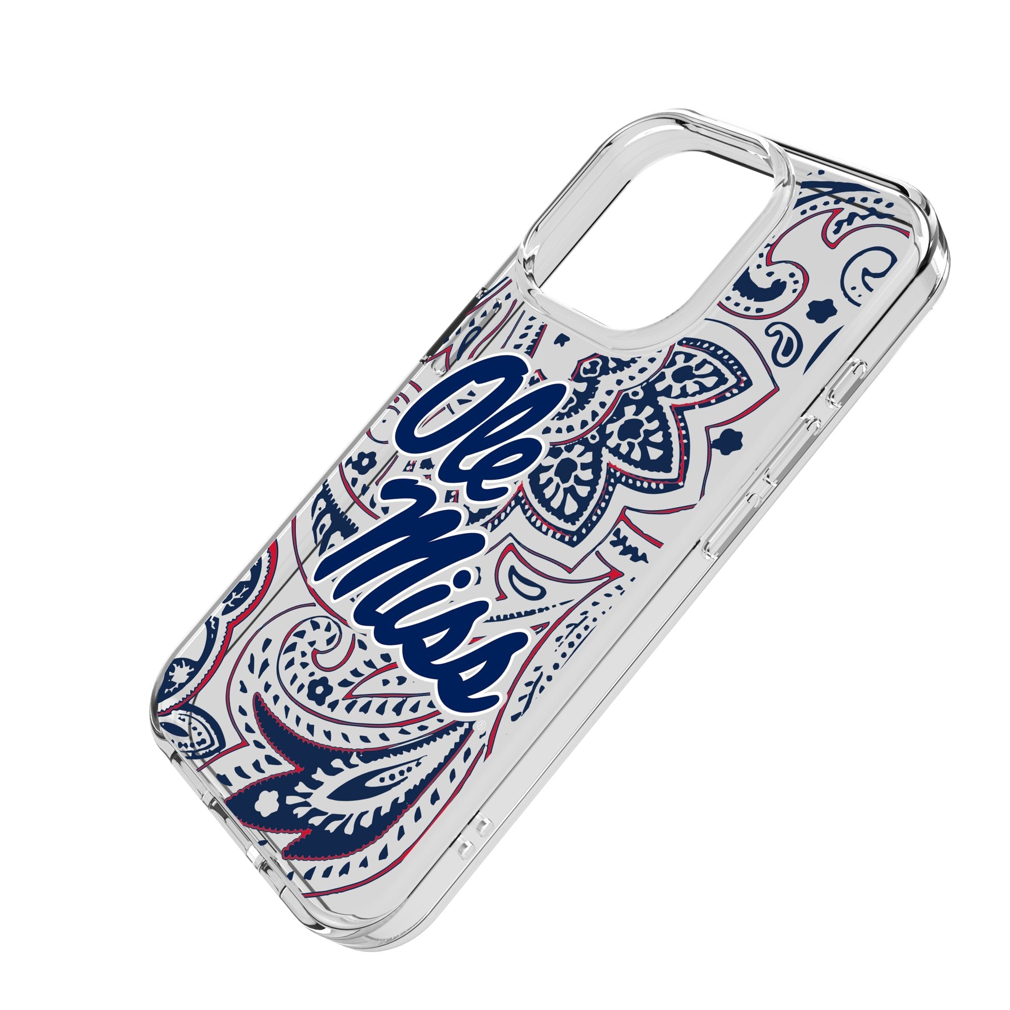 University of Mississippi Rebels Paisley Clear Phone Case for Apple iPhone