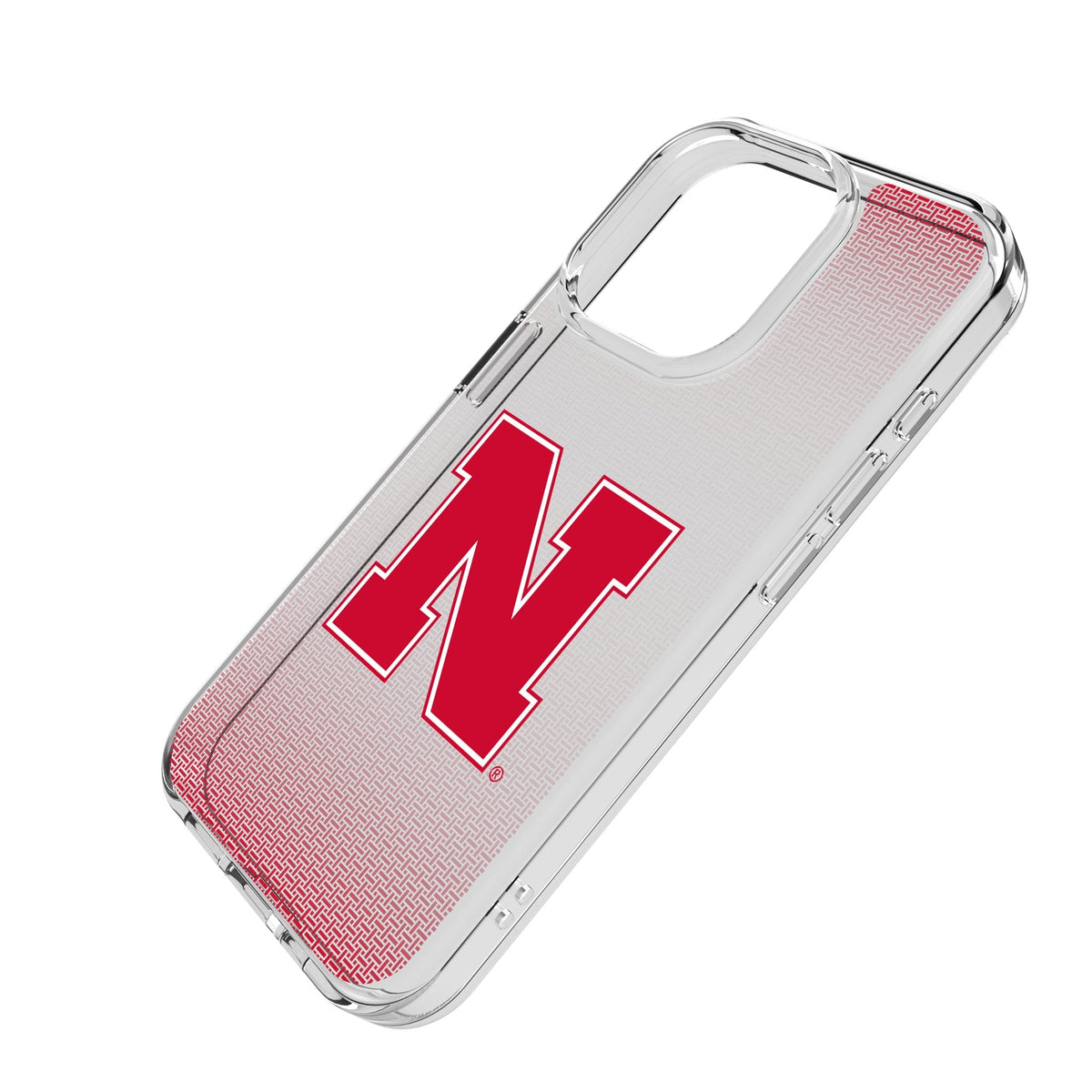 University of Nebraska Huskers Block N Linen Clear Phone Case for Apple iPhone