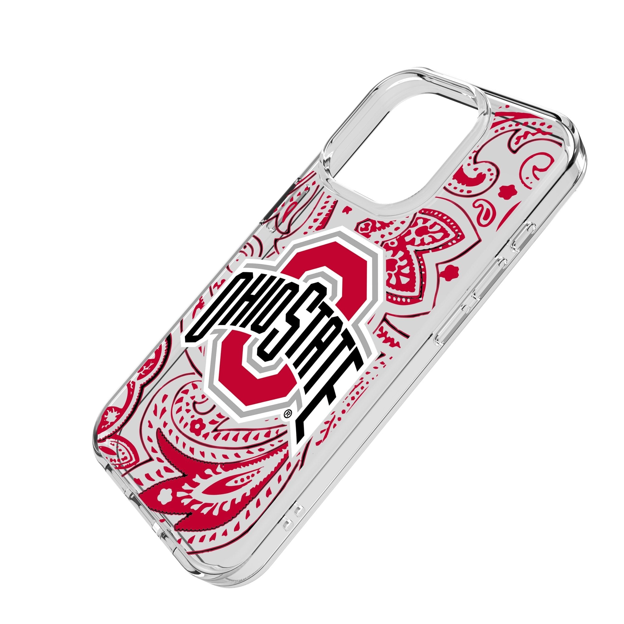 Ohio State University Buckeyes Paisley Clear Phone Case for Apple iPhone