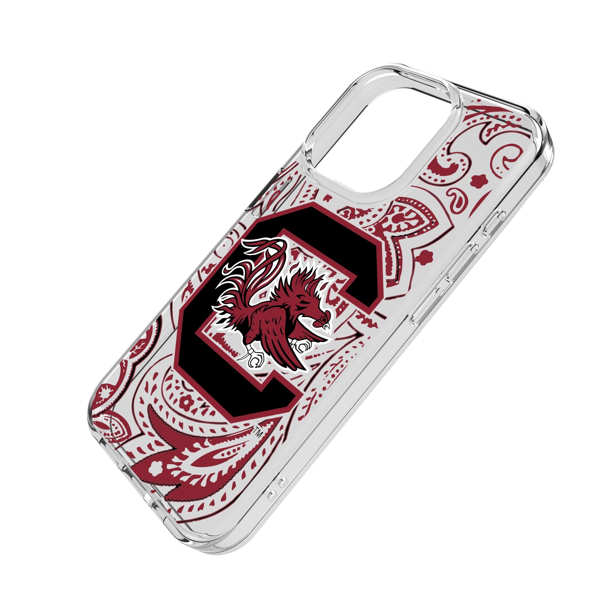 University of South Carolina Gamecocks Paisley Clear Phone Case for Apple iPhone 2