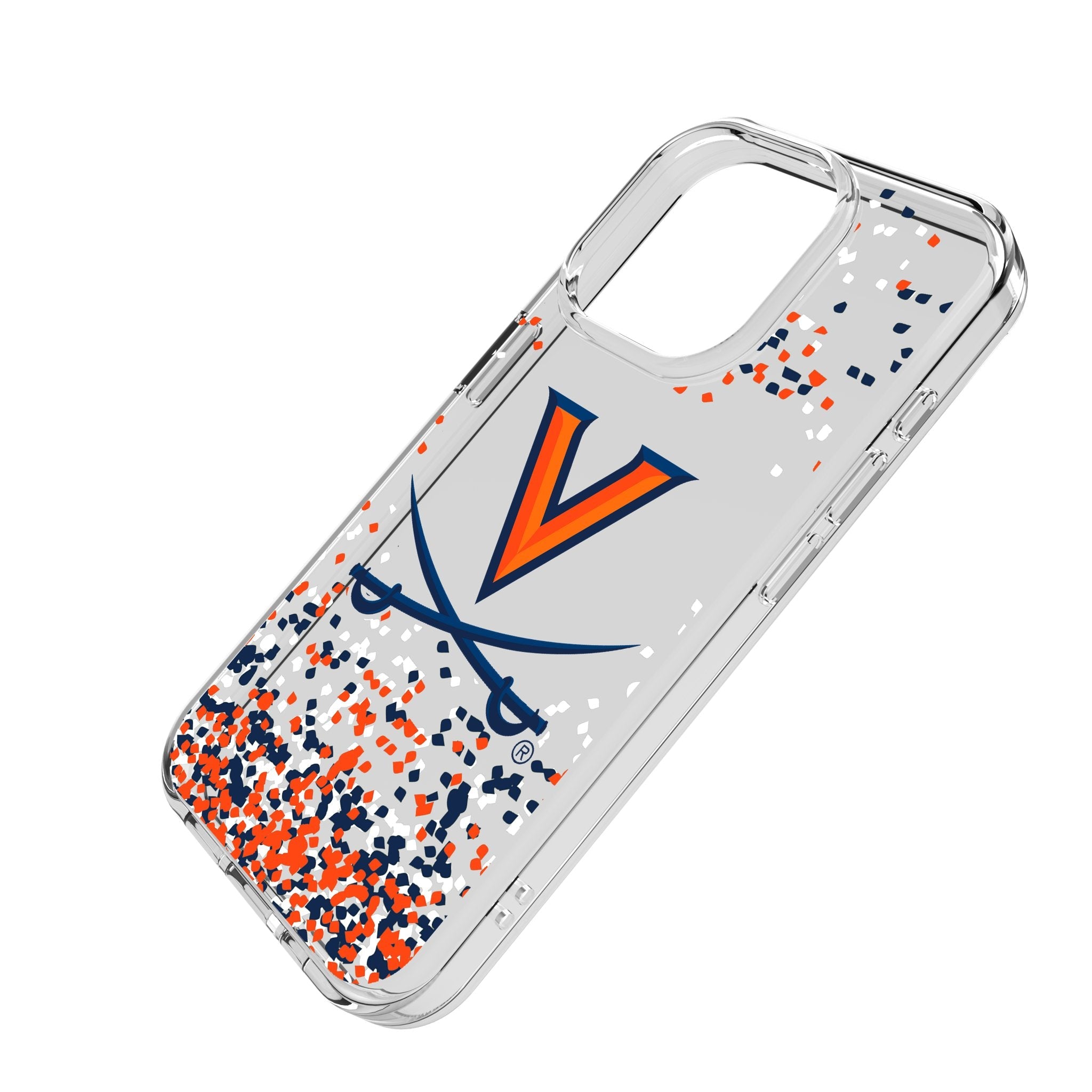 University of Virginia Cavaliers Confetti Clear Phone Case for Apple iPhone 2