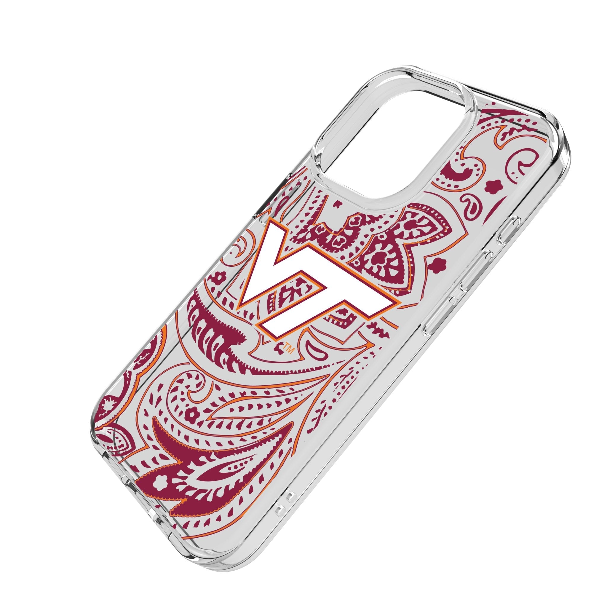 Virginia Tech Hokies Paisley Clear Phone Case for Apple iPhone 2