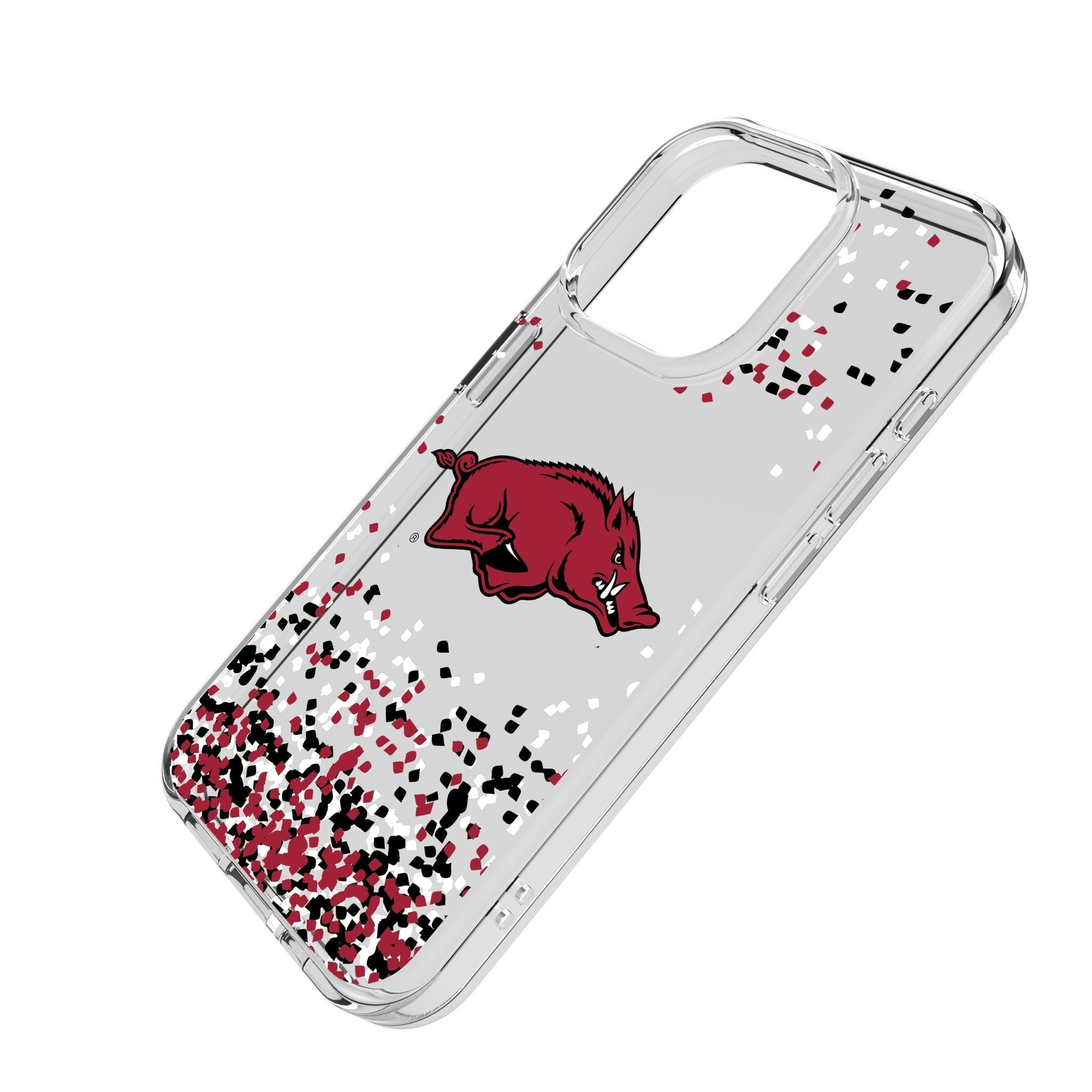 University of Arkansas Fayetteville Razorbacks Confetti Clear Phone Case for Apple iPhone 2
