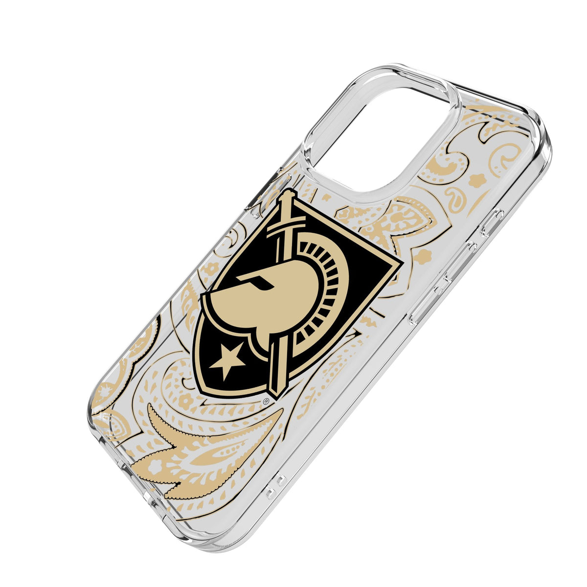 United States Military Academy Black Knights Paisley Clear Phone Case for Apple iPhone 2